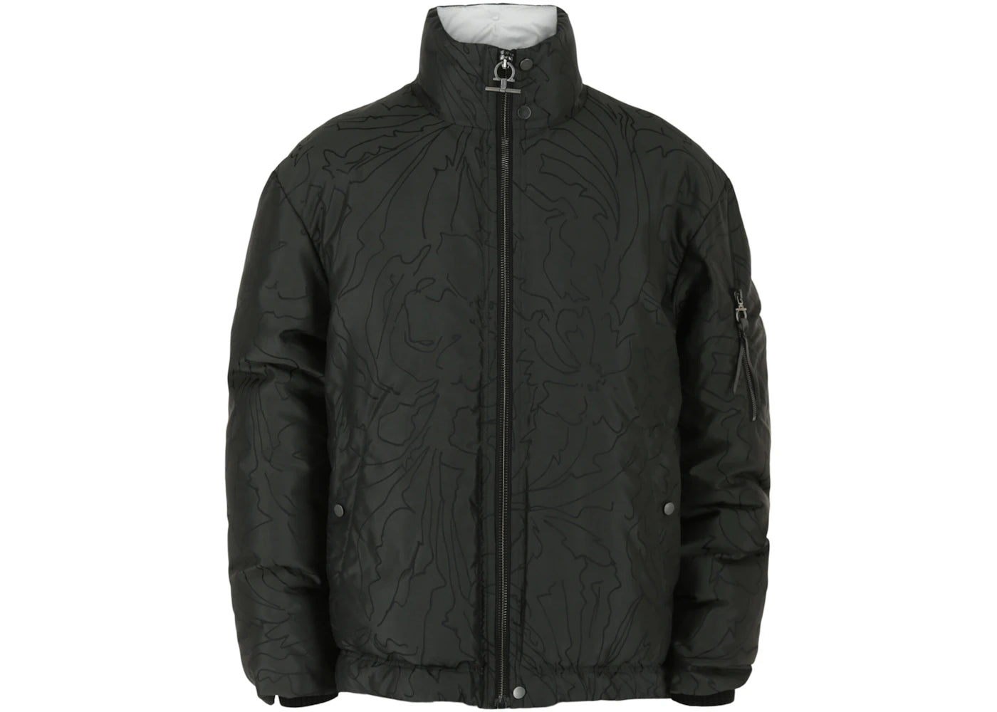 Ferragamo Abstract Print Quilted Jacket Black