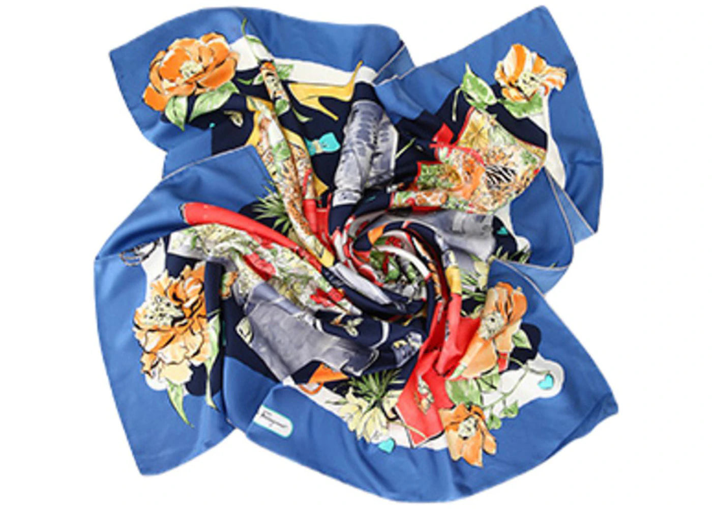 Ferragamo Fo Shopping Scarf Blue