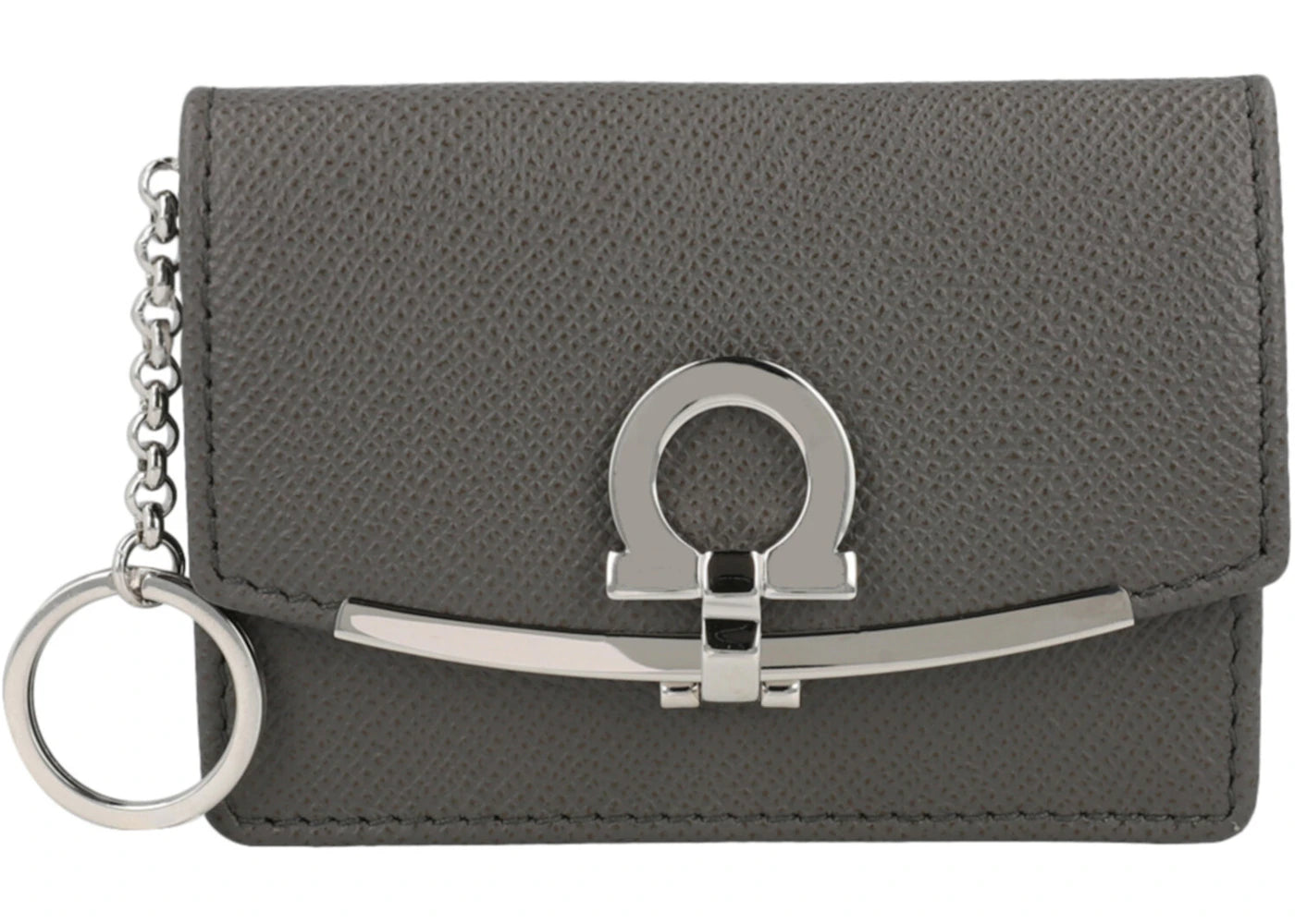 Ferragamo Gancini Clip Coin Pouch Grey