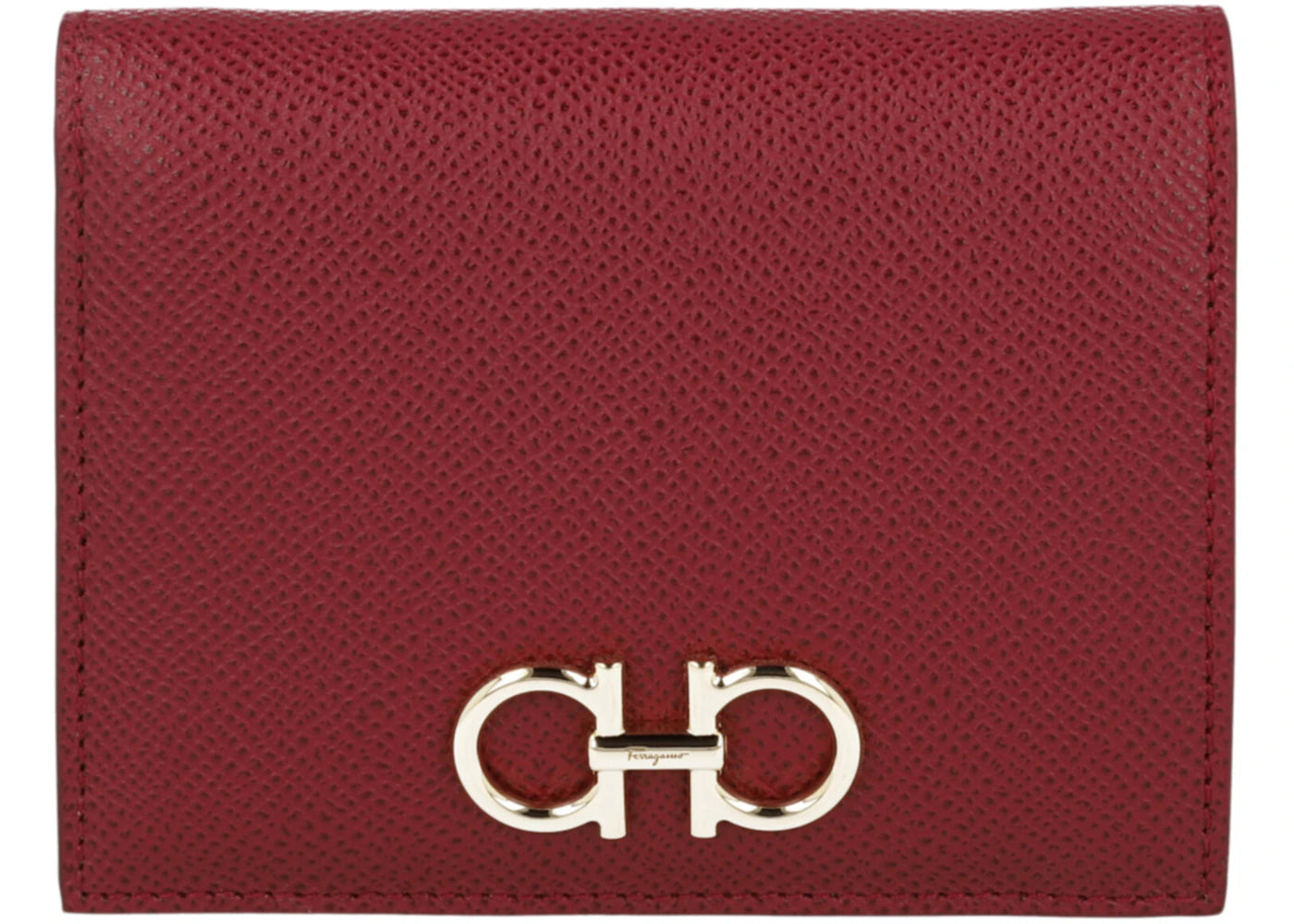 Ferragamo Gancini Compact Wallet Carmine