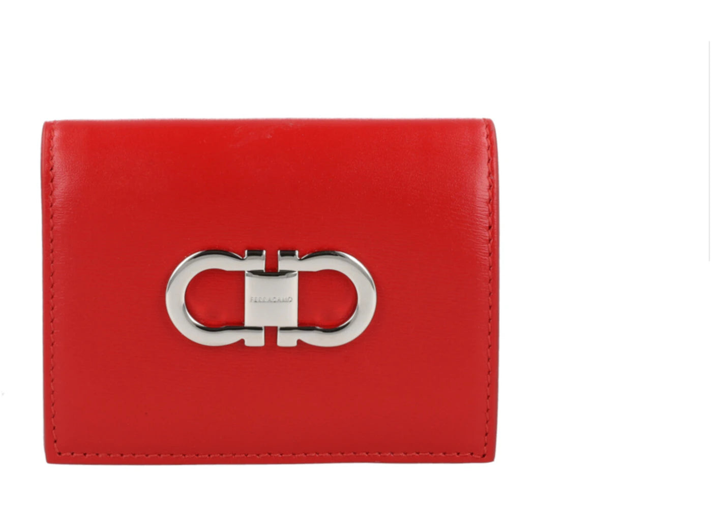 Ferragamo Gancini Compact Wallet Red