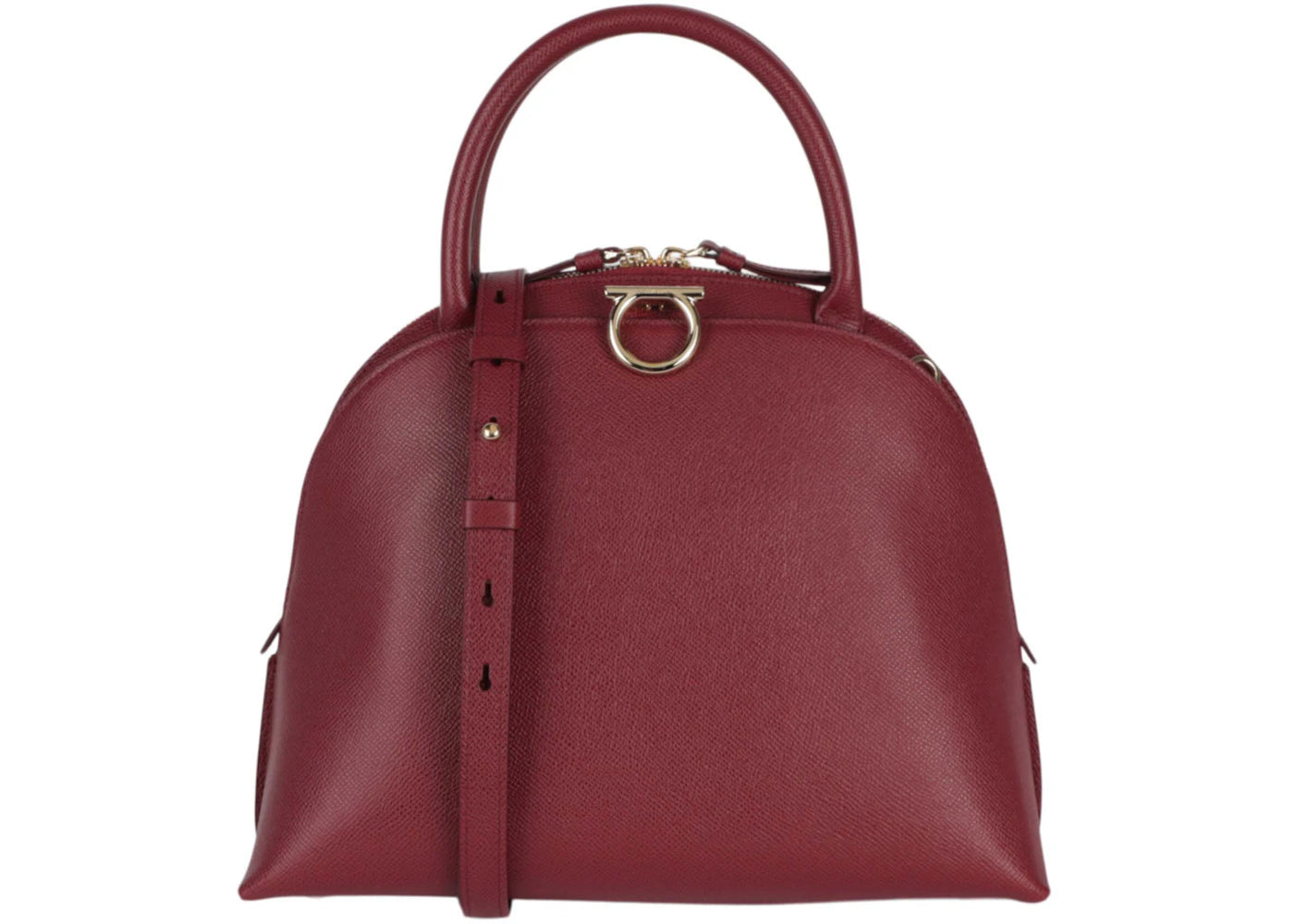 Ferragamo Gancini Medium Top Handle Burgundy