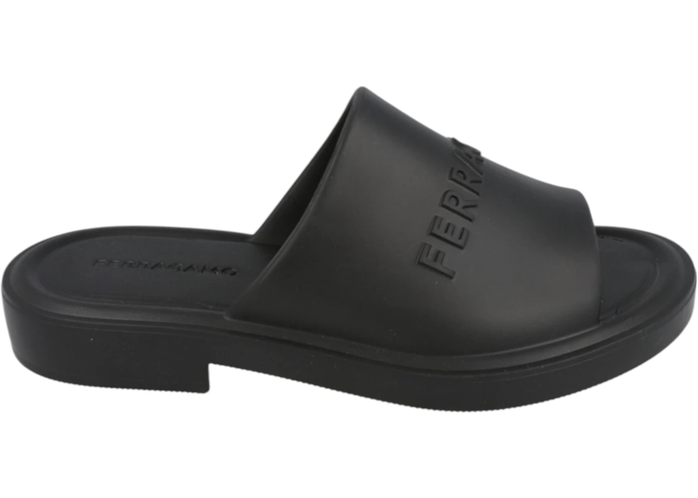 Ferragamo Giuneva Logo Embossed Slides Black