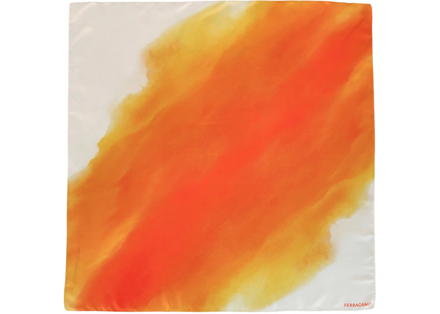 Ferragamo Gradient Tie-Dye Silk Bandeau Orange