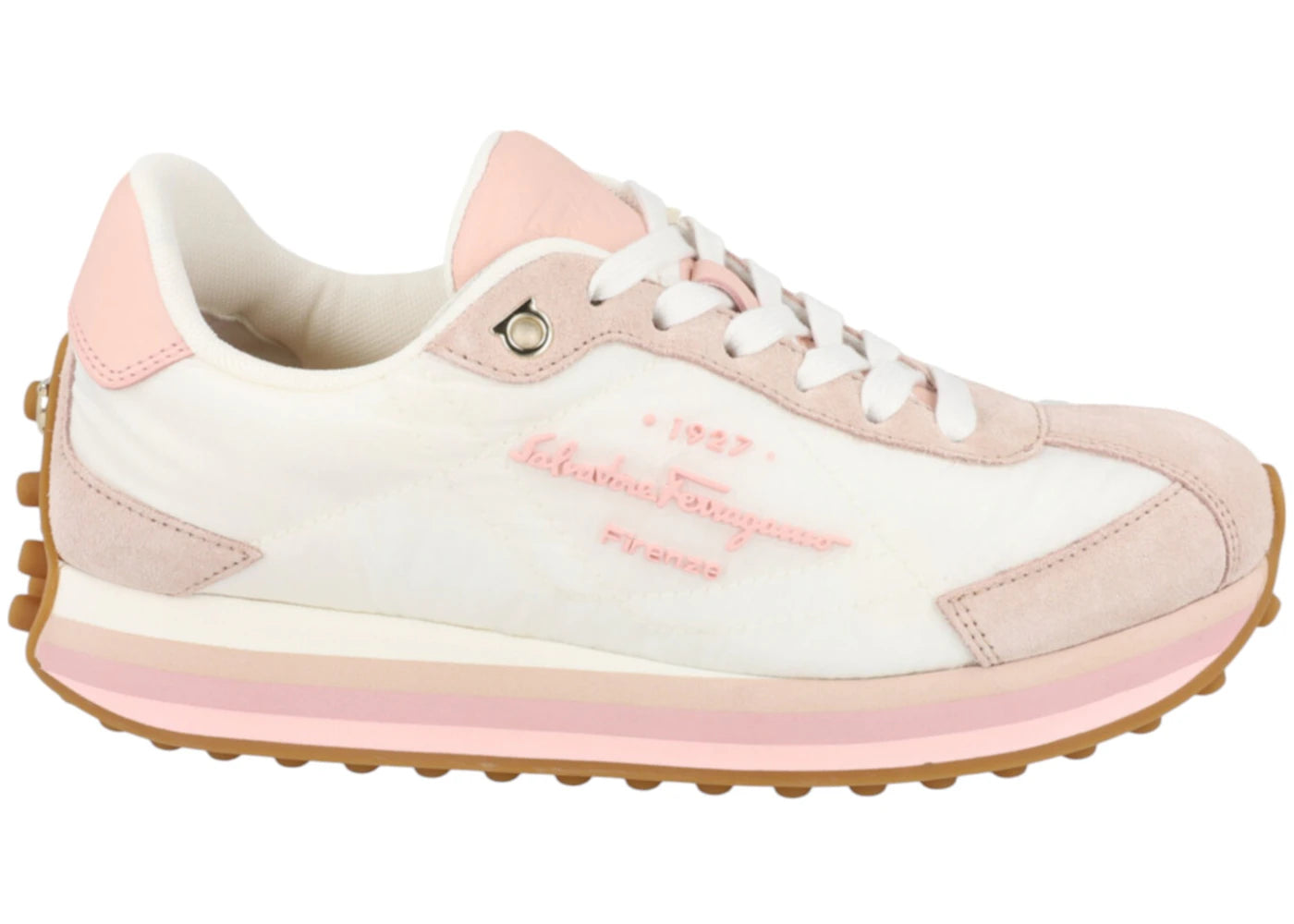 Ferragamo Iggy Mixed Media Sneakers Pink (Women's)