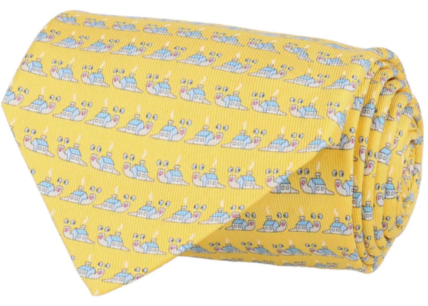 Ferragamo Printed Silk Tie Blue