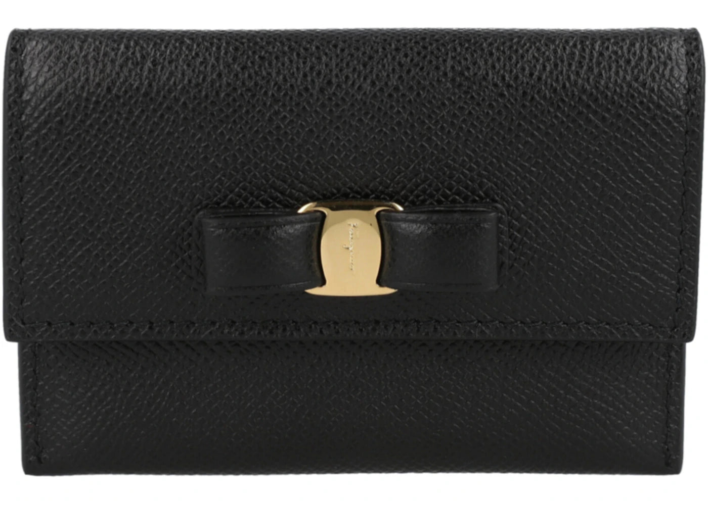 Ferragamo Vara Bow Small Card Holder Black