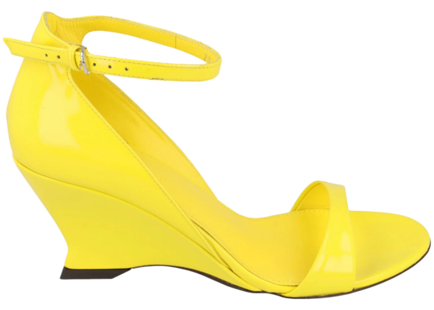 Ferragamo Vidette Patent Leather Wedge Sandals Yellow (Women's)