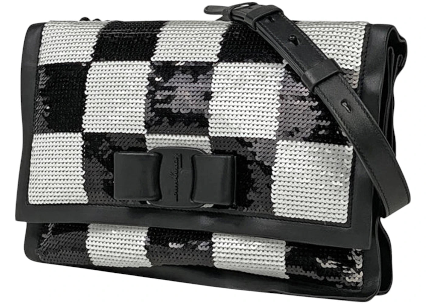 Ferragamo Viva Shoulder Bag Black/White