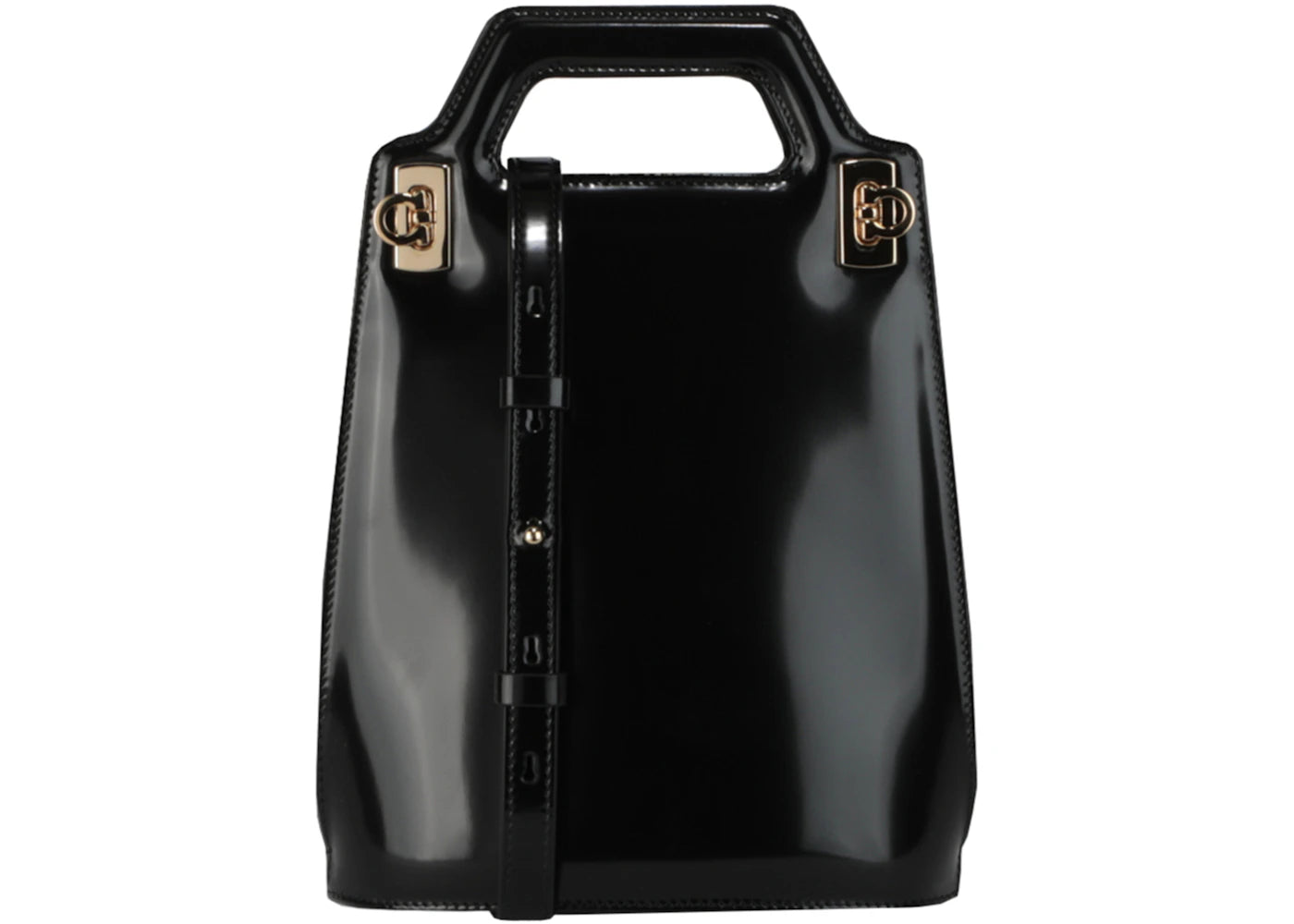 Ferragamo Wanda Mini Leather Shoulder Bag Black