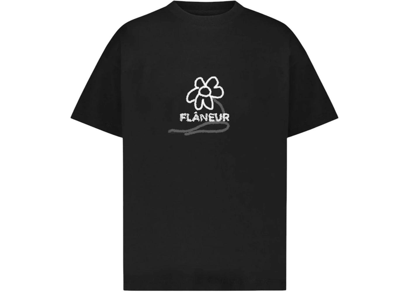 Flaneur Flower Stalk T-shirt Black