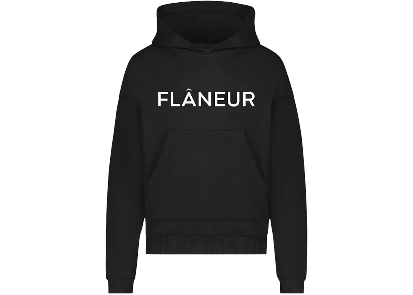 Flaneur Printed Logo Hoodie Black