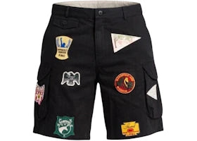 Found Patchwork Cargo Shorts Vintage Black