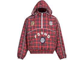 Found Red Plaid Track Jacket Red
