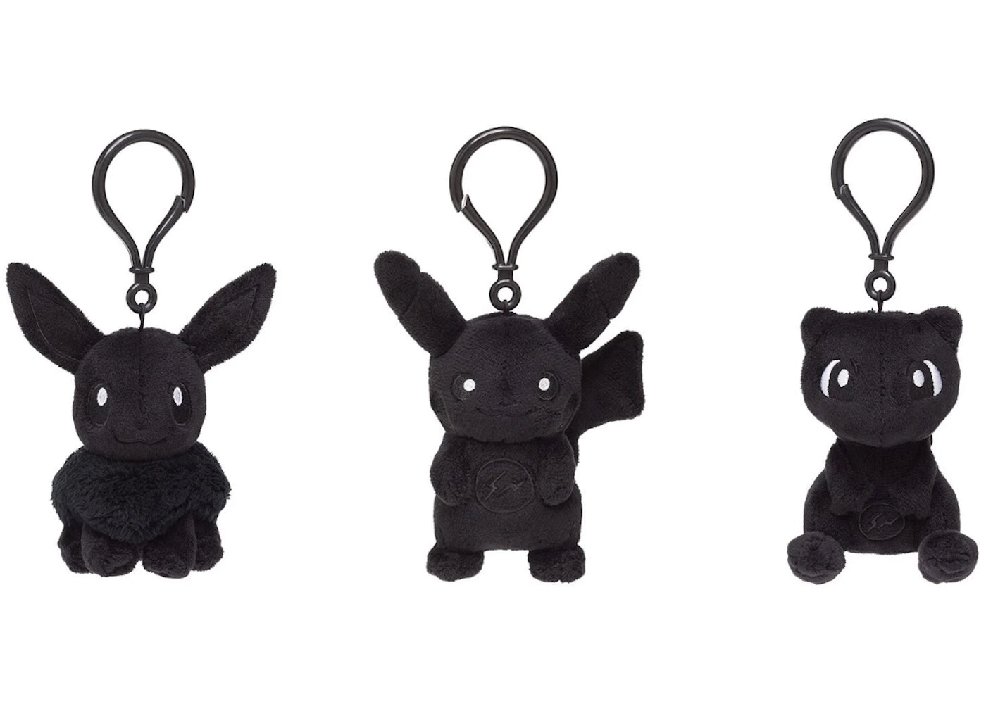 Fragment x Pokemon Pikachu P025 & Eevee P151 & Mew P133 Thunderbolt Project Mascot Keychain Set