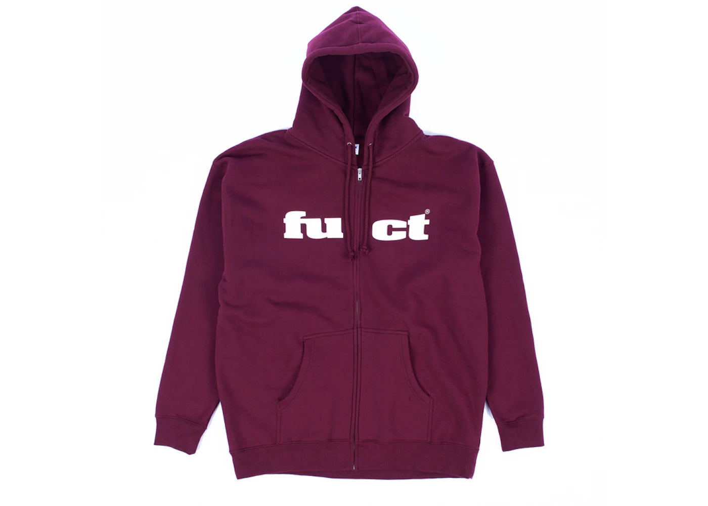 Fuct OG Logo Zip Up Hoodie Burgundy