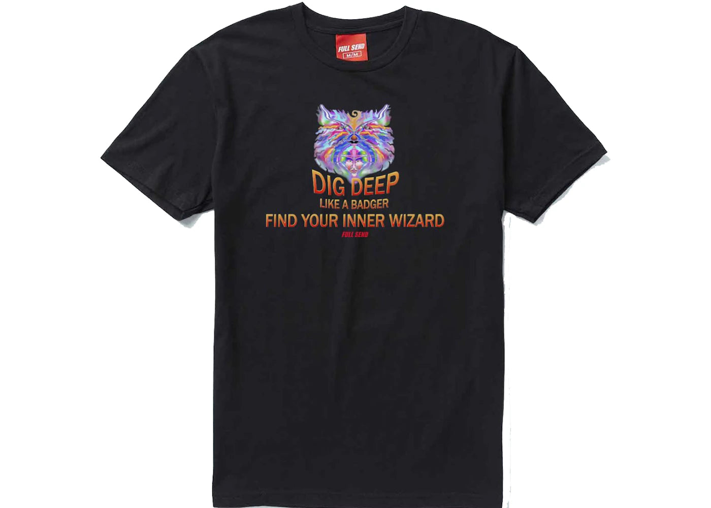 Full Send Badger Art Tee Black