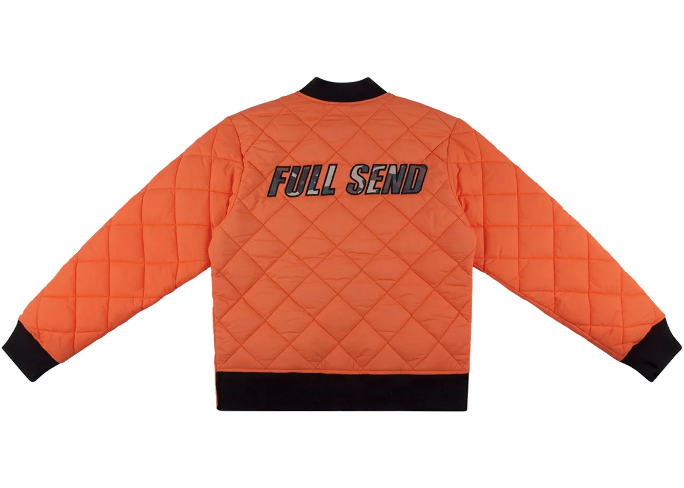 Full Send Camo Logo Quilted Jacket Orange