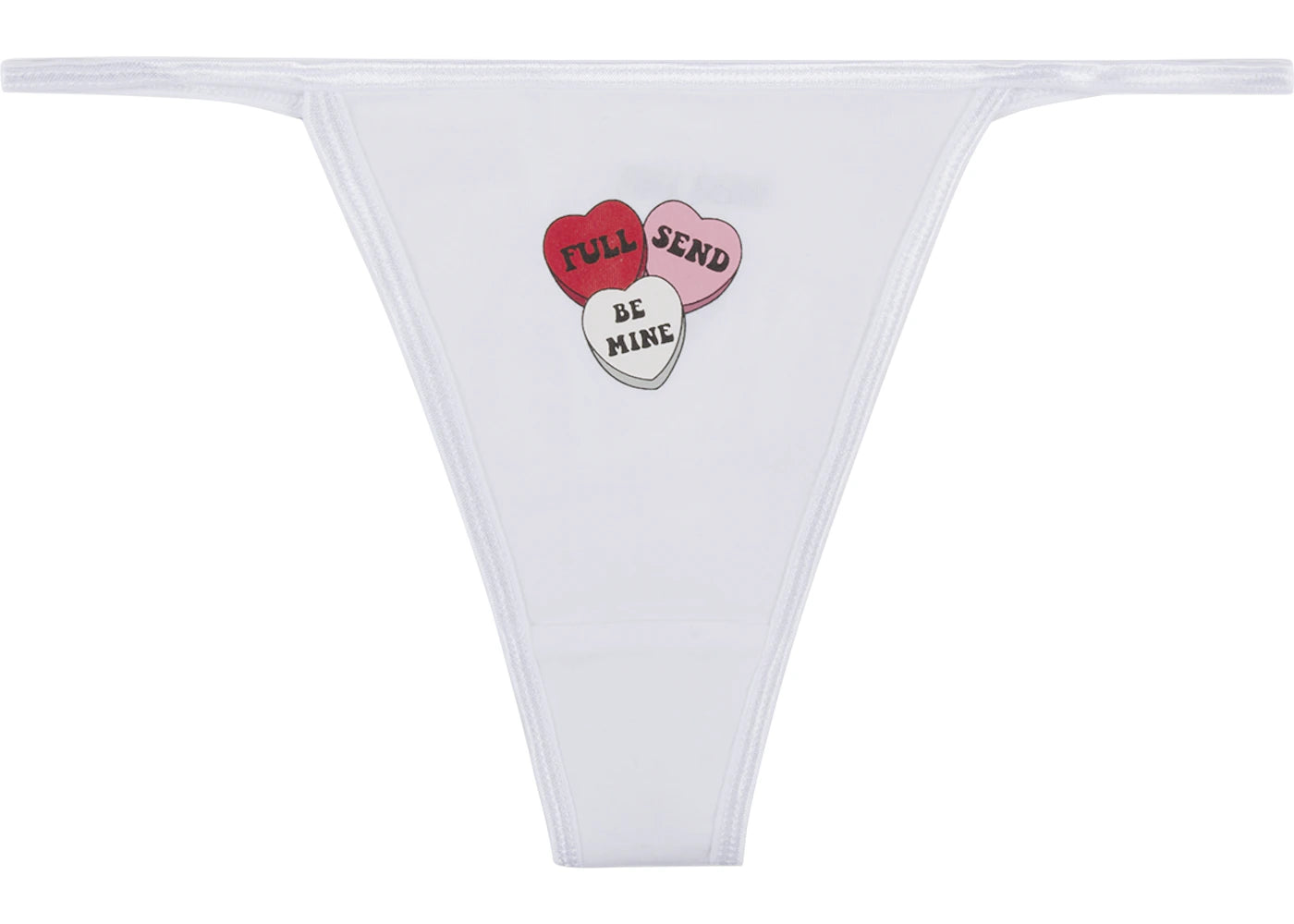 Full Send Candy Heart Thong White