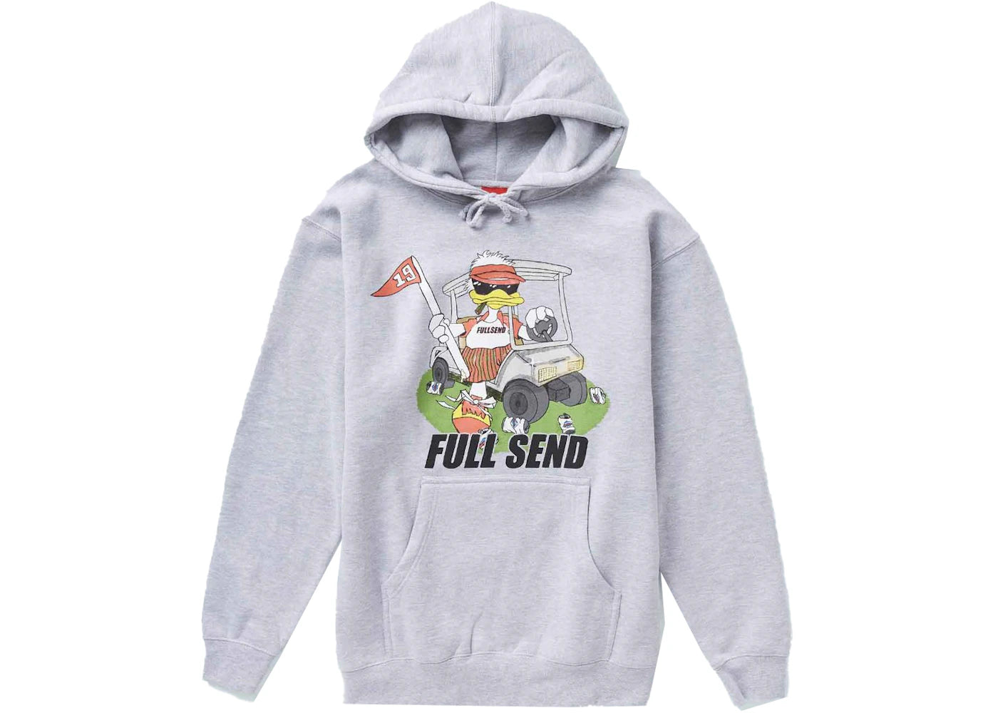 Full Send Happy Duck Hoodie Grey Heather