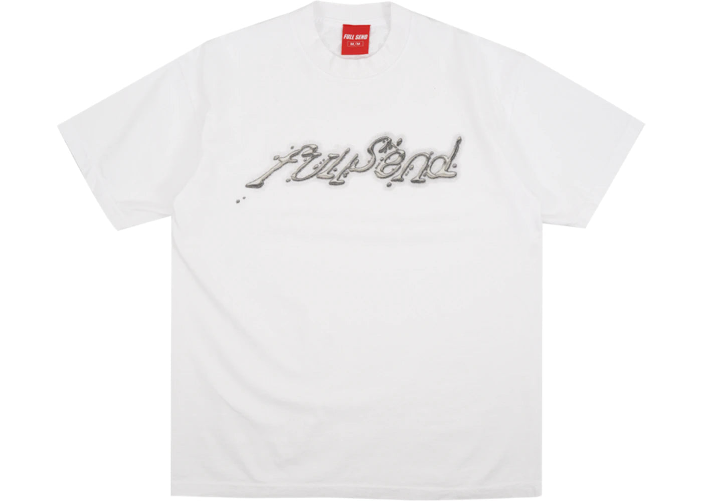 Full Send Liquid Metal Tee White
