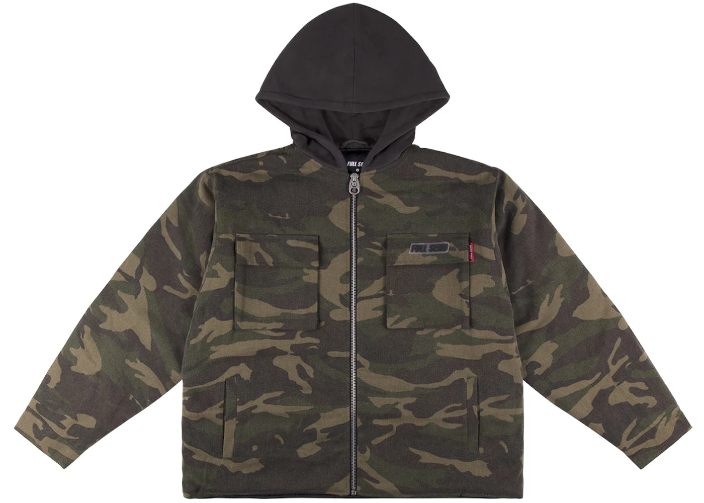 Full Send Motorworks Hooded Camo Jacket Woodland Camo