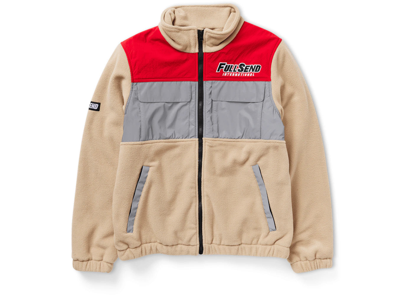 Full Send Polar Fleece Utility Jacket Beige