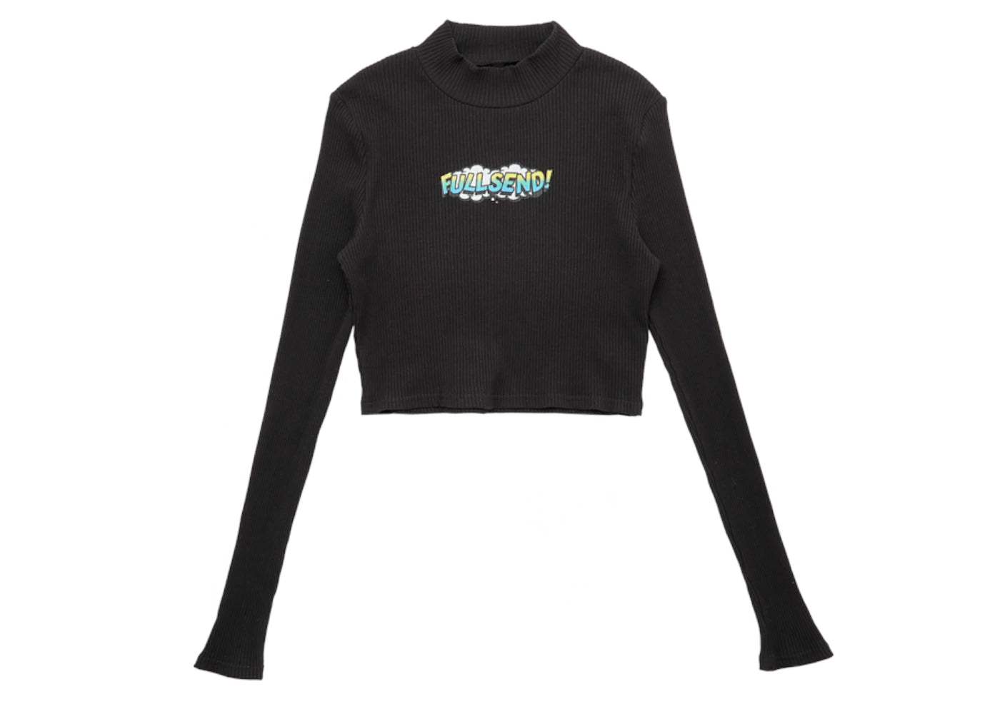 Full Send Ribbed Turtle Neck Black