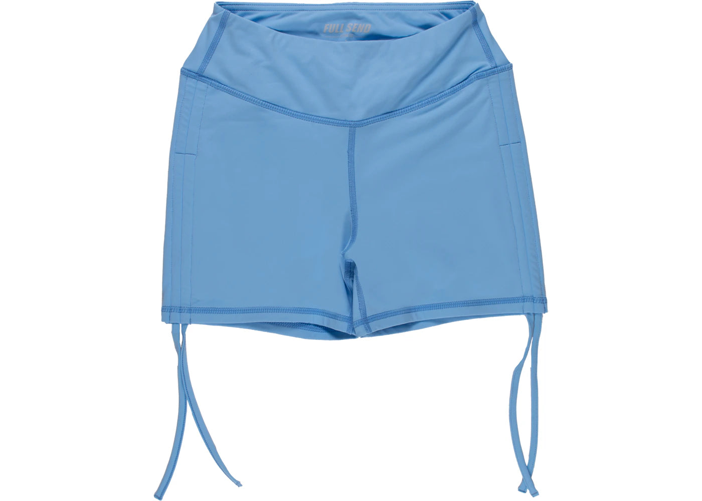 Full Send Side Tie Booty Shorts Light Blue
