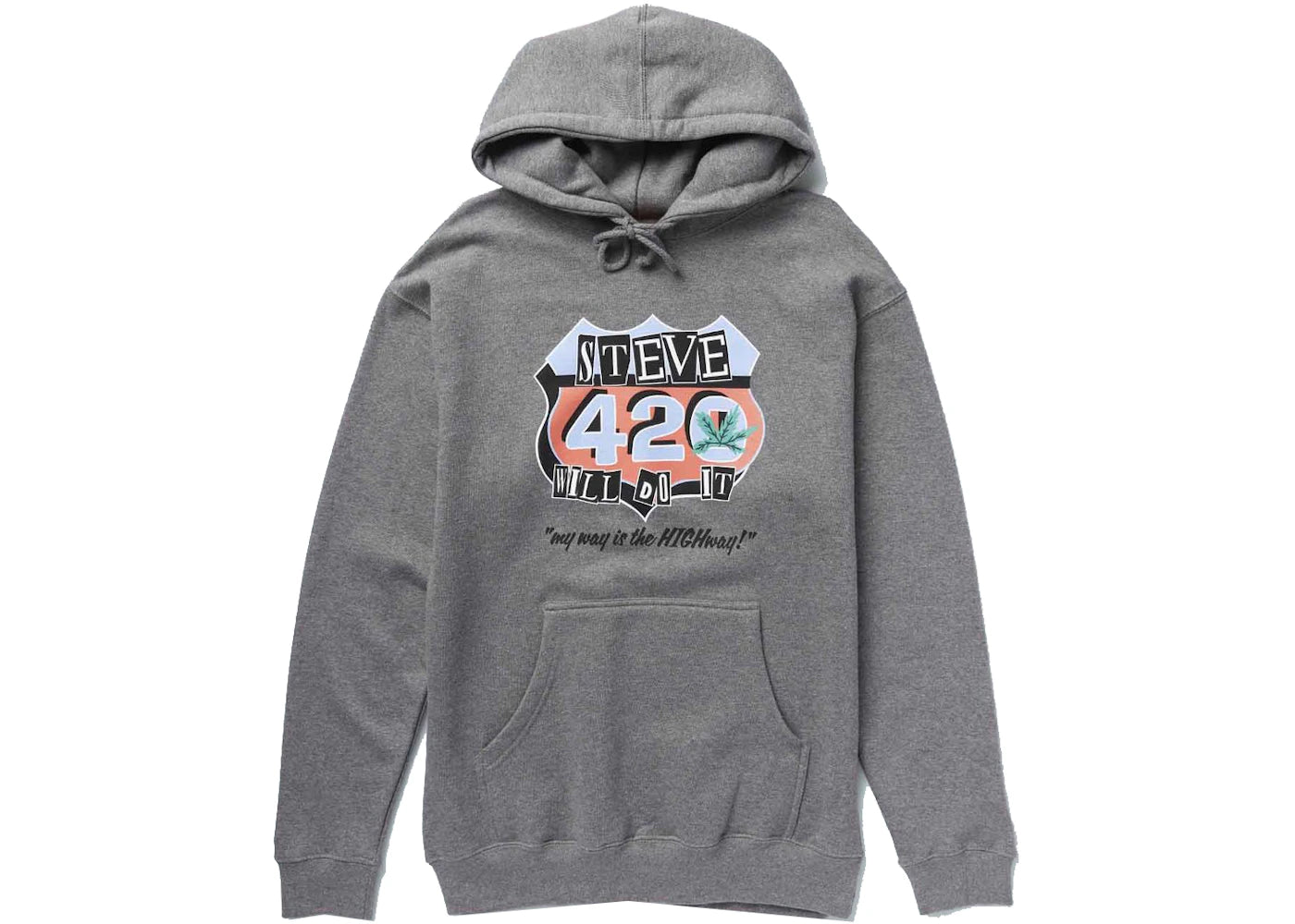 Full Send Steve Will Do It Route 420 Hoodie Grey Heather