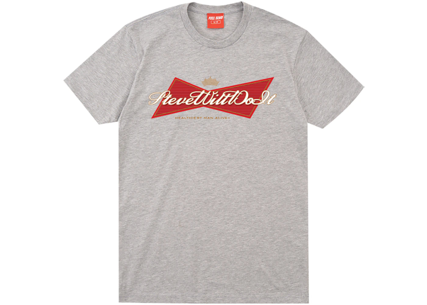 Full Send Stevewilldoit Bowtie Tee Grey