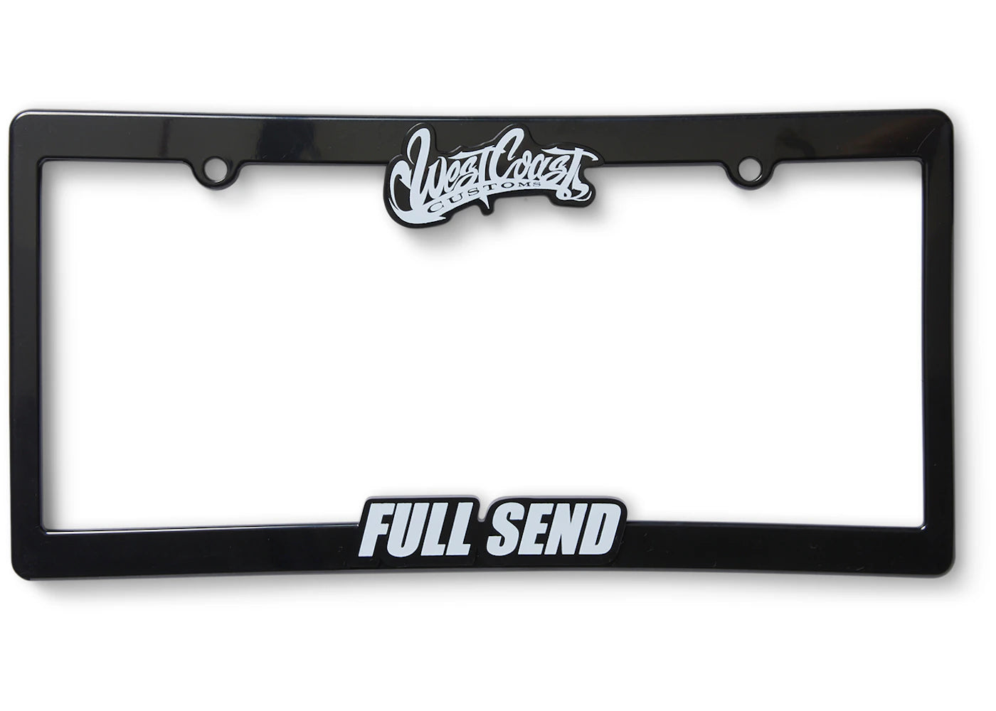 Full Send x West Coast Customs License Plate Cover Black