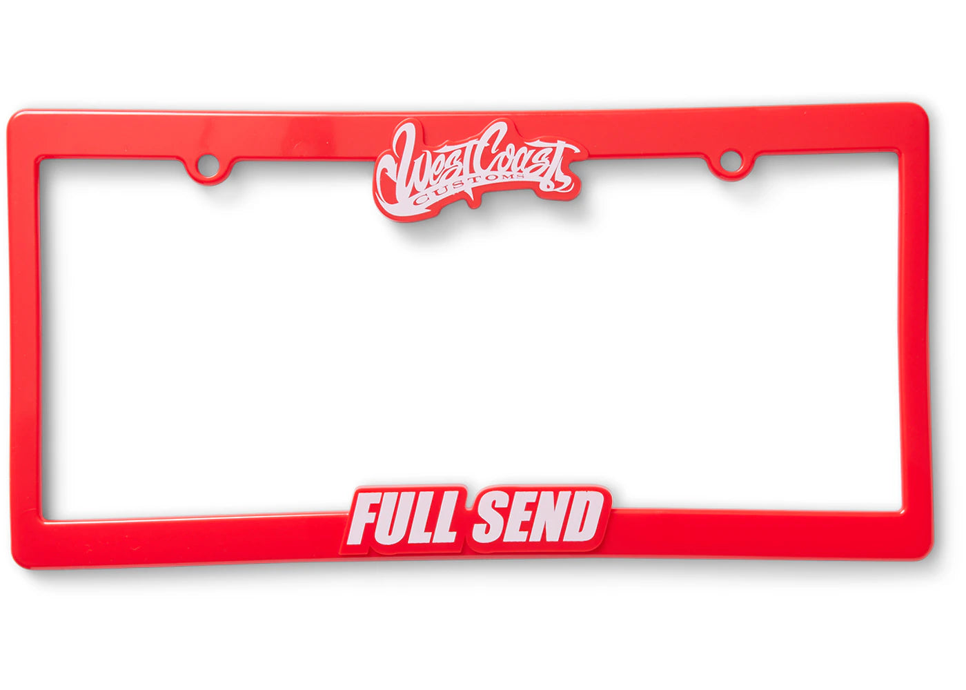 Full Send x West Coast Customs License Plate Cover Red