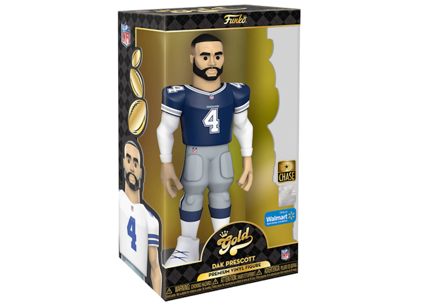 Funko Gold NFL Dallas Cowboys Dak Prescott 12 Inch Chase Walmart Exclusive Figure