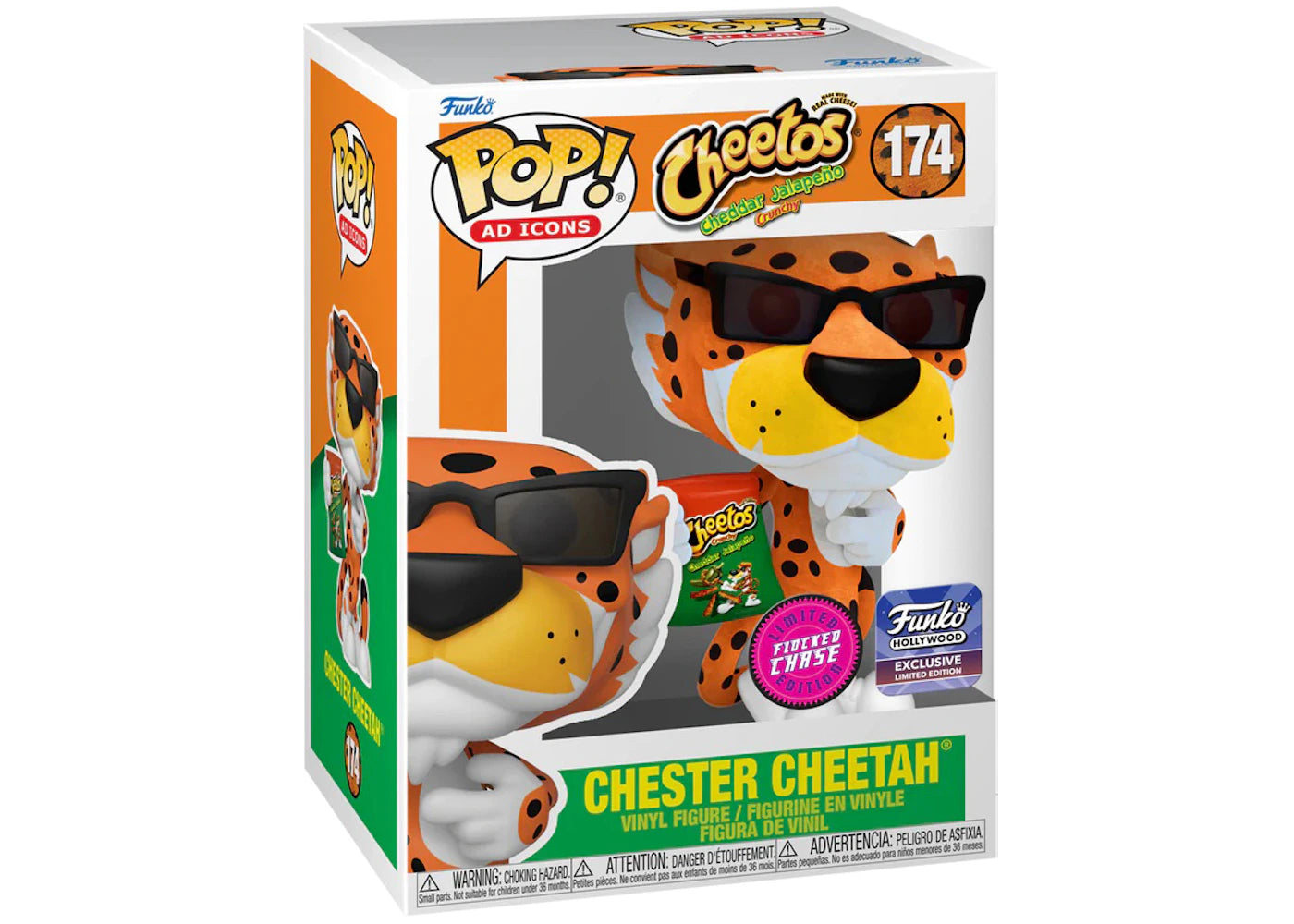 Funko Pop! Ad Icons Cheetos Cheddar Jalapeno Chester Cheetah Flocked Chase Edition Funko Hollywood Exclusive Figure #174