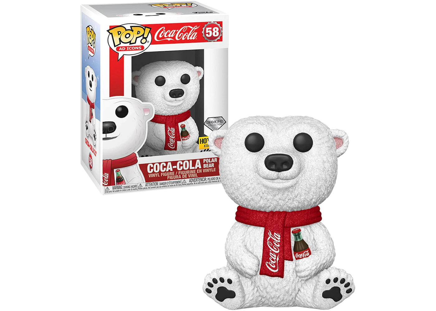 Funko Pop! Ad Icons Coca-Cola Coca-Cola Polar Bear Diamond Collection Hot Topic Exclusive Figure #58