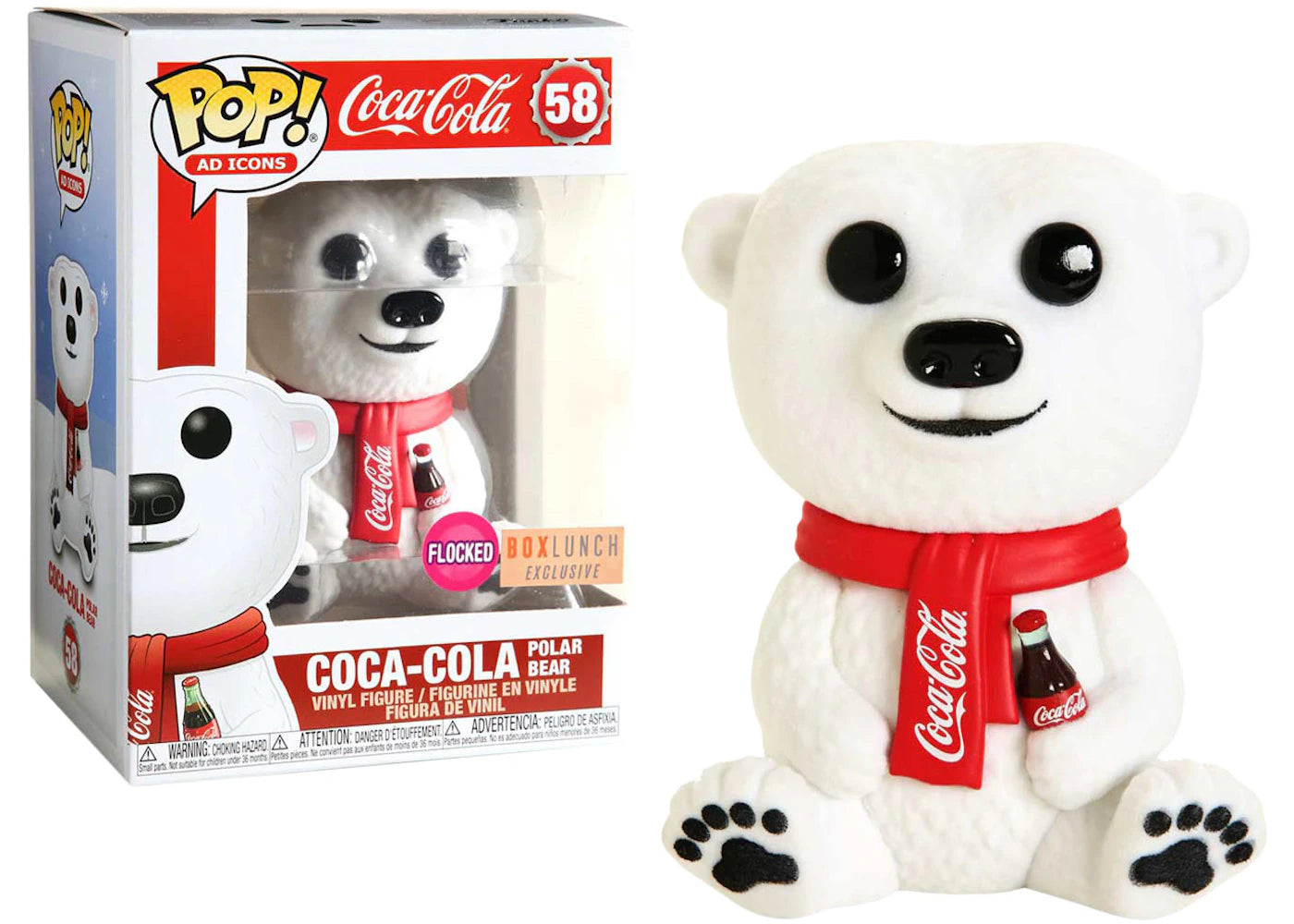 Funko Pop! Ad Icons Coca-Cola Polar Bear Flocked Box Lunch Exclusive Figure #58
