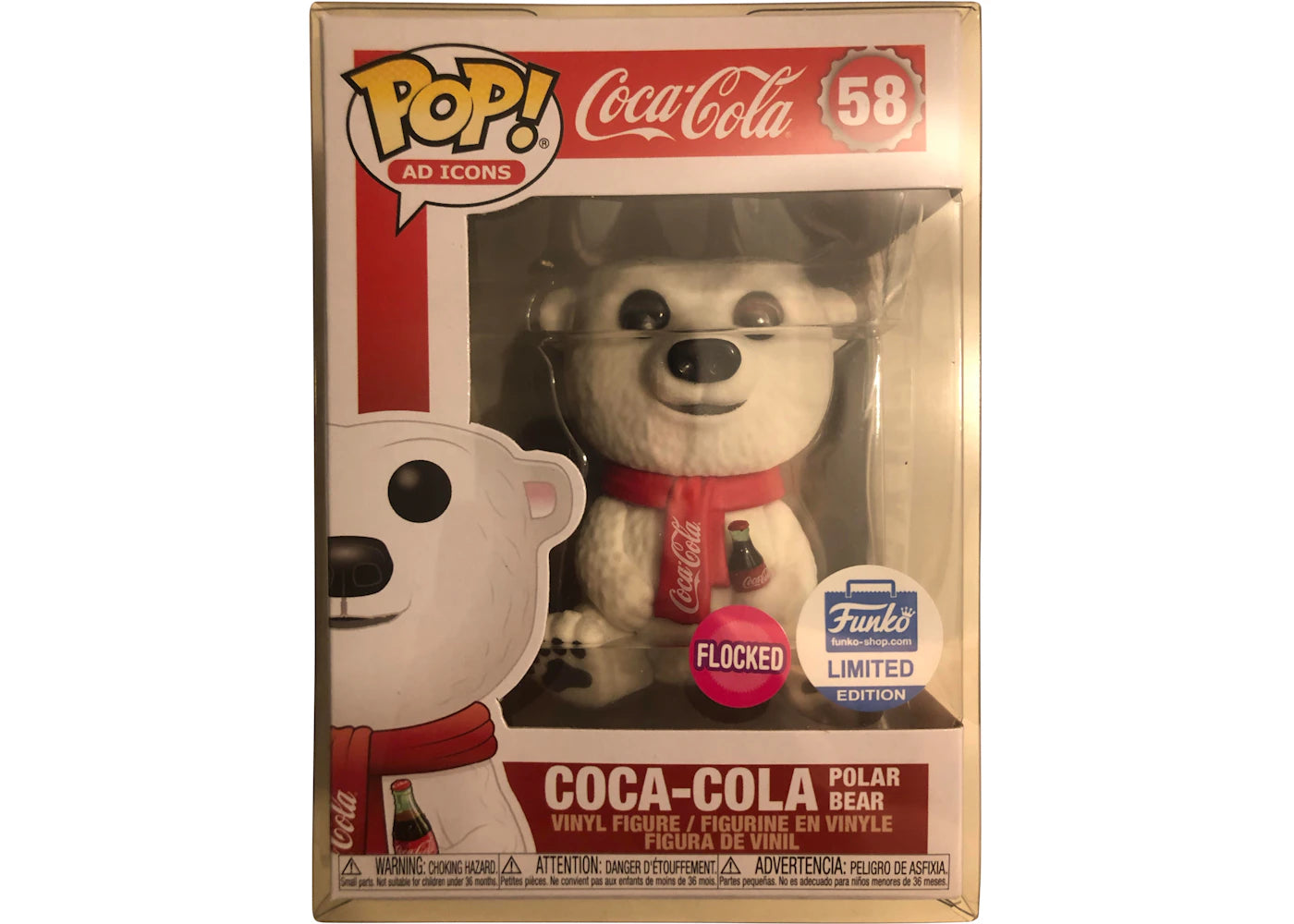 Funko Pop! Ad Icons Coca Cola Polar Bear (Flocked) Funko Shop Limited Edition Figure #58