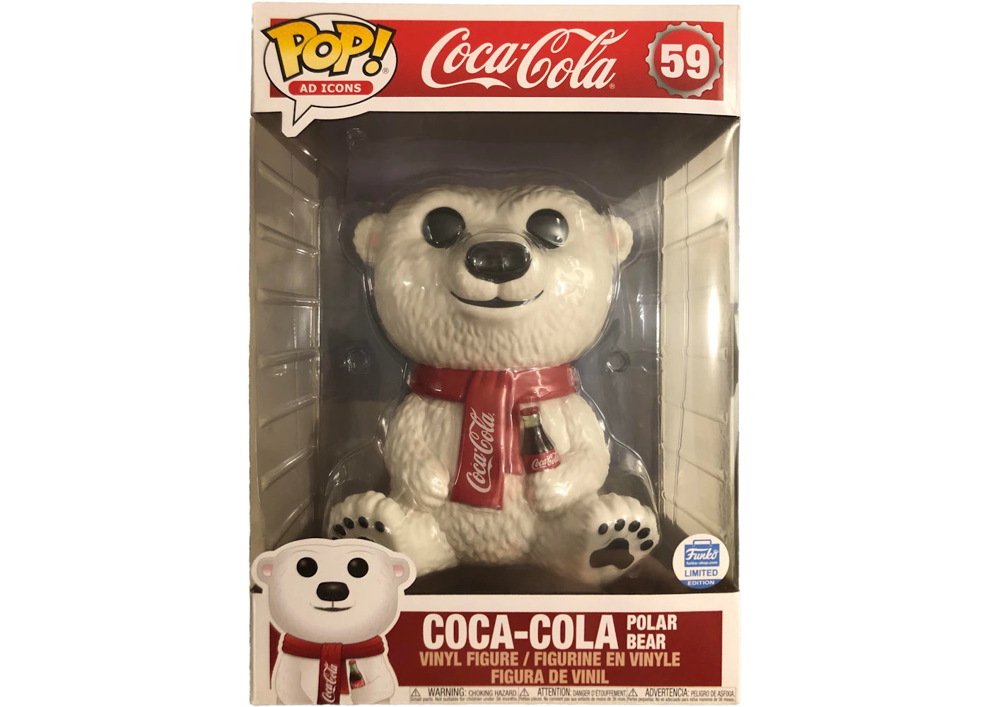 Funko Pop! Ad Icons Coca Cola Polar Bear Funko Shop Limited Editon 10 inch Figure #59