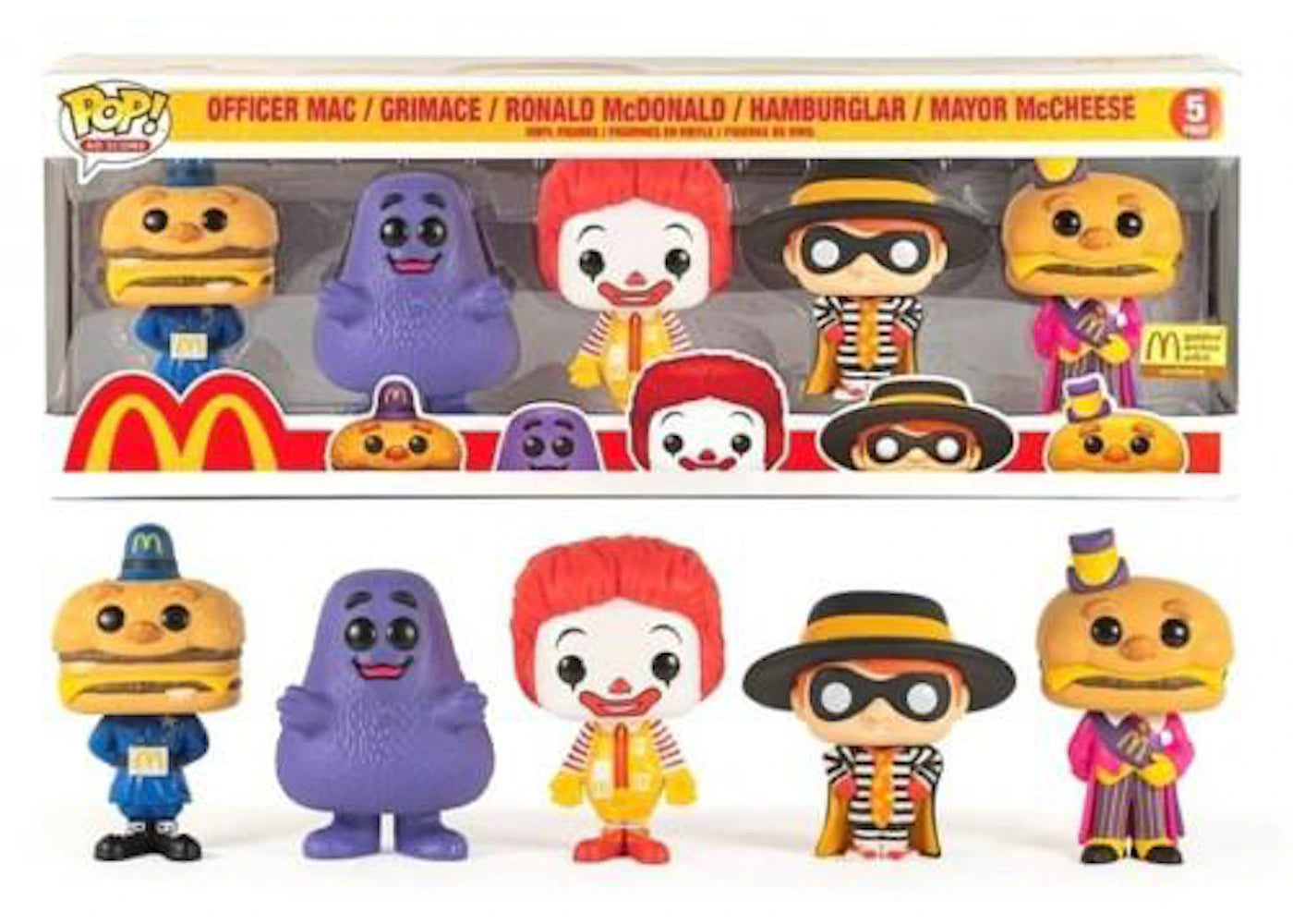 Funko Pop! Ad Icons McDonalds Officer Mac/Grimace/Ronald McDonald/Hamburglar/Mayor McCheese 5-Pack