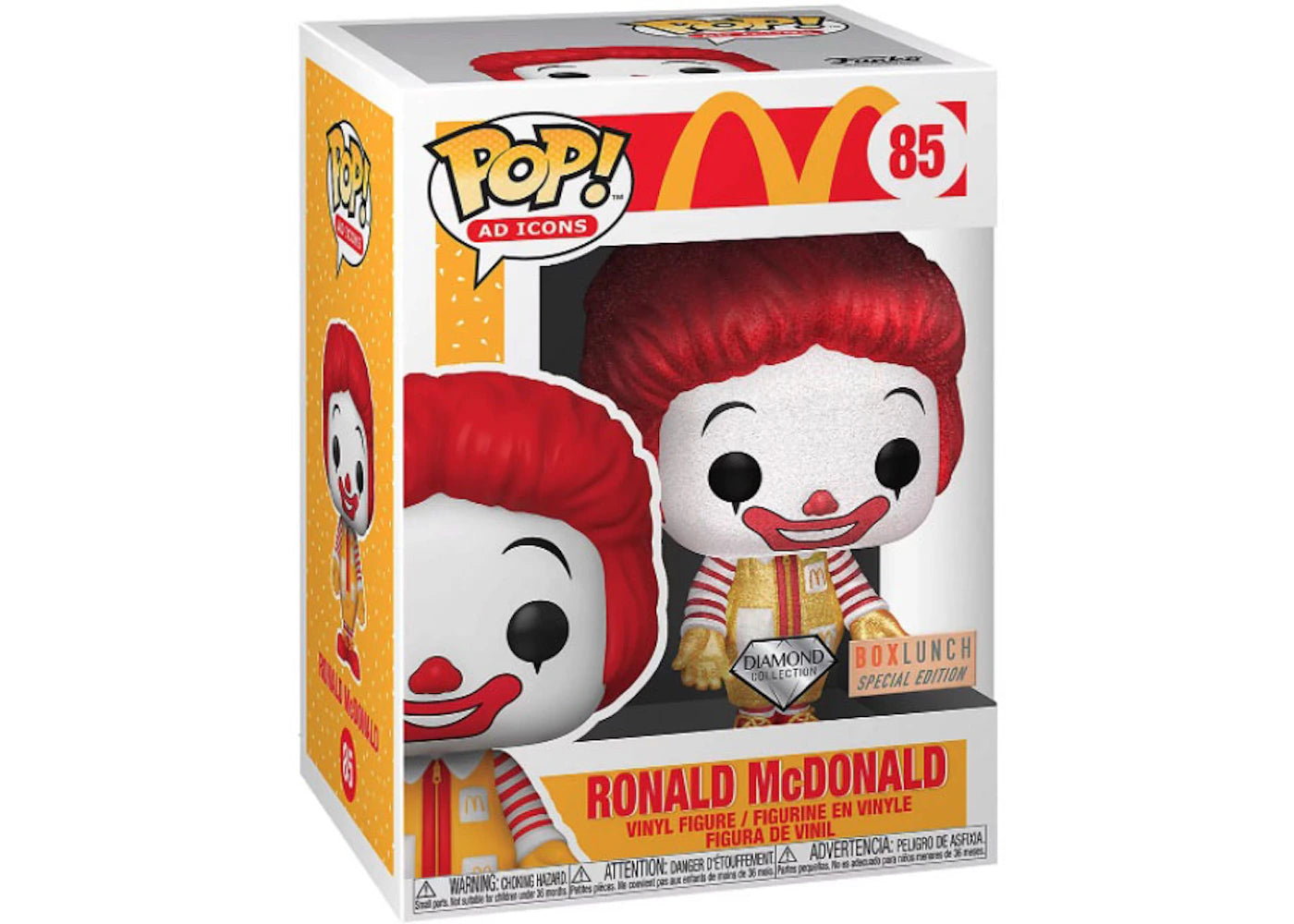 Funko Pop! Ad Icons McDonalds Ronald McDonald Diamond Collection Box Lunch Special Edition Figure #85