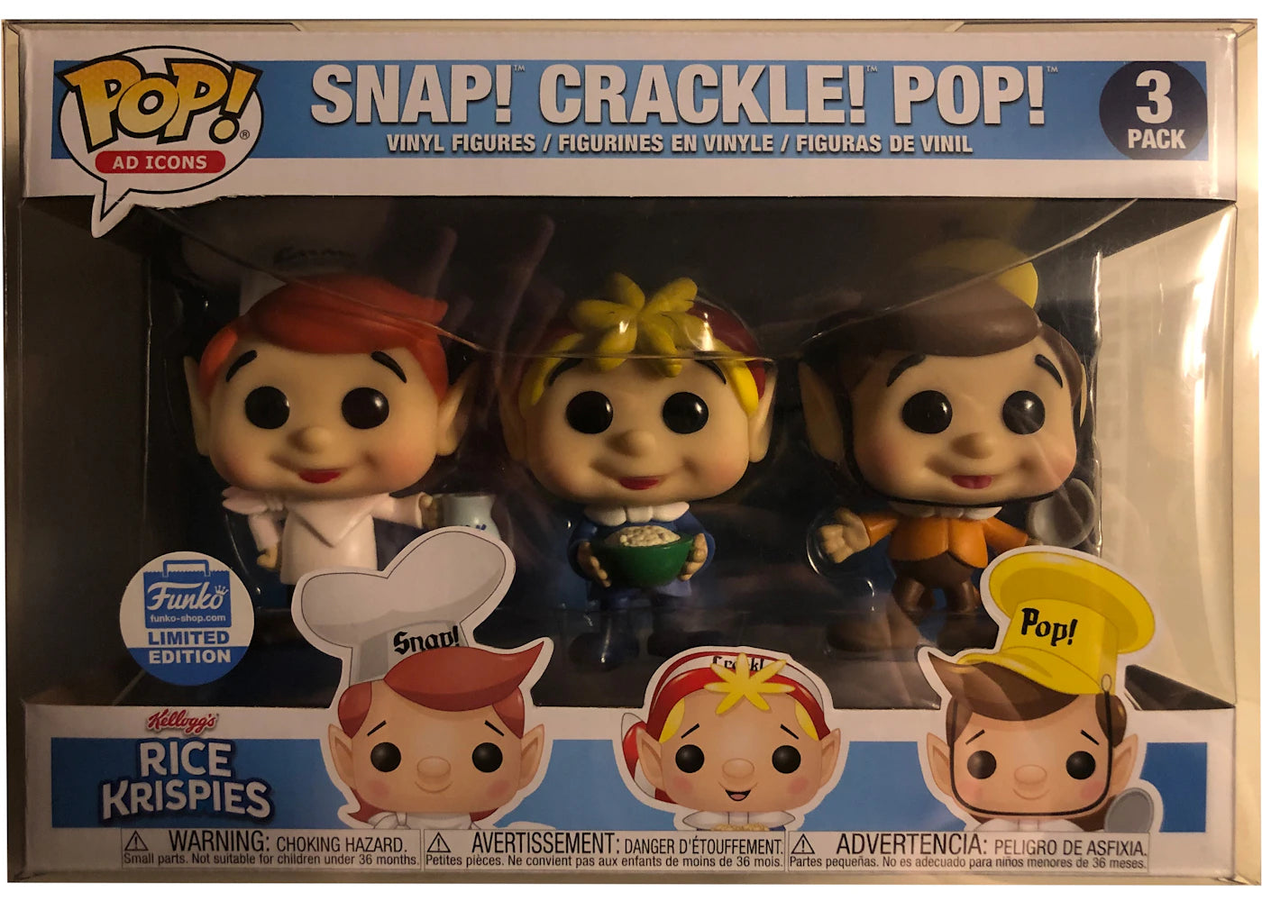 Funko Pop! Ad Icons Rice Krispies Snap! Crackle! Pop! Funko Shop Limited Edition 3 Pack