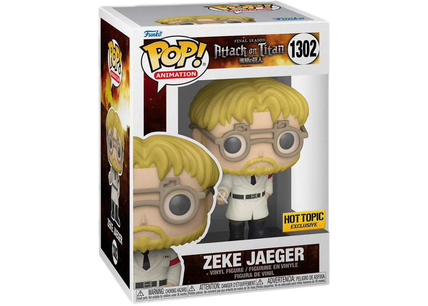 Funko Pop! Animation Attack on Titan Zeke Jaeger Hot Topic Exclusive Figure #1302