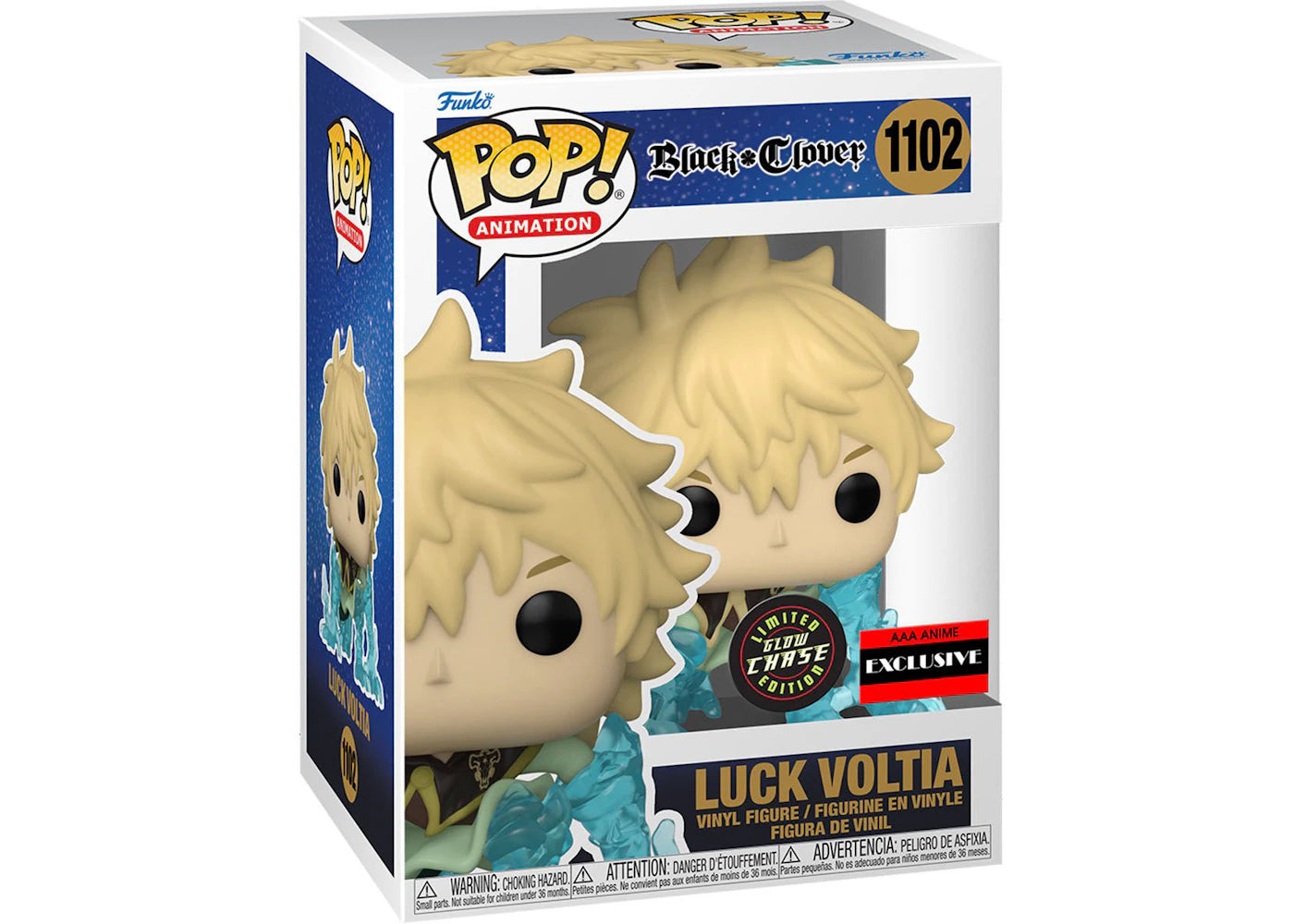 Funko Pop! Animation Black Clover Luck Voltia GITD Chase AAA Anime Exclusive Figure #1102