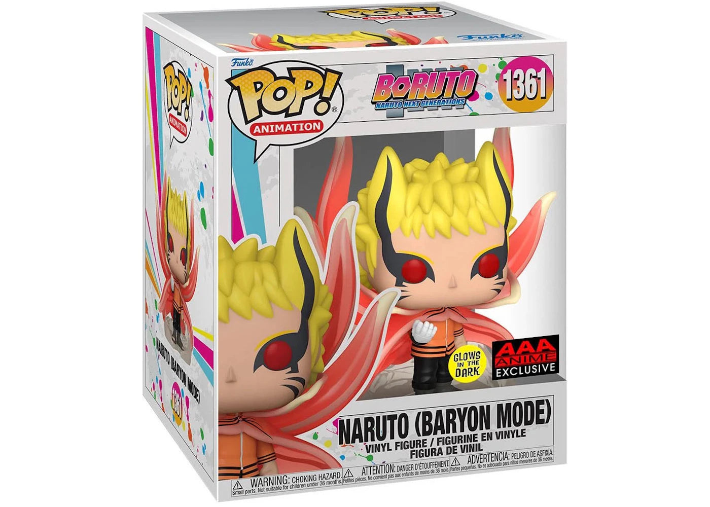 Funko Pop! Animation Boruto Naruto (Baryon Mode) 6 Inch GITD AAA Anime Exclusive Figure #1361
