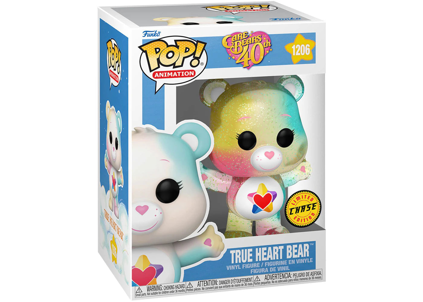 Funko Pop! Animation Care Bears 40th Anniversary True Heart Bear Chase Edition Figure #1206