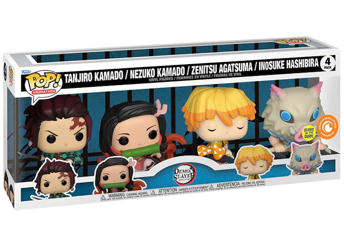 Funko Pop! Animation Demon Slayer GITD Crunchyroll Exclusive 4-Pack