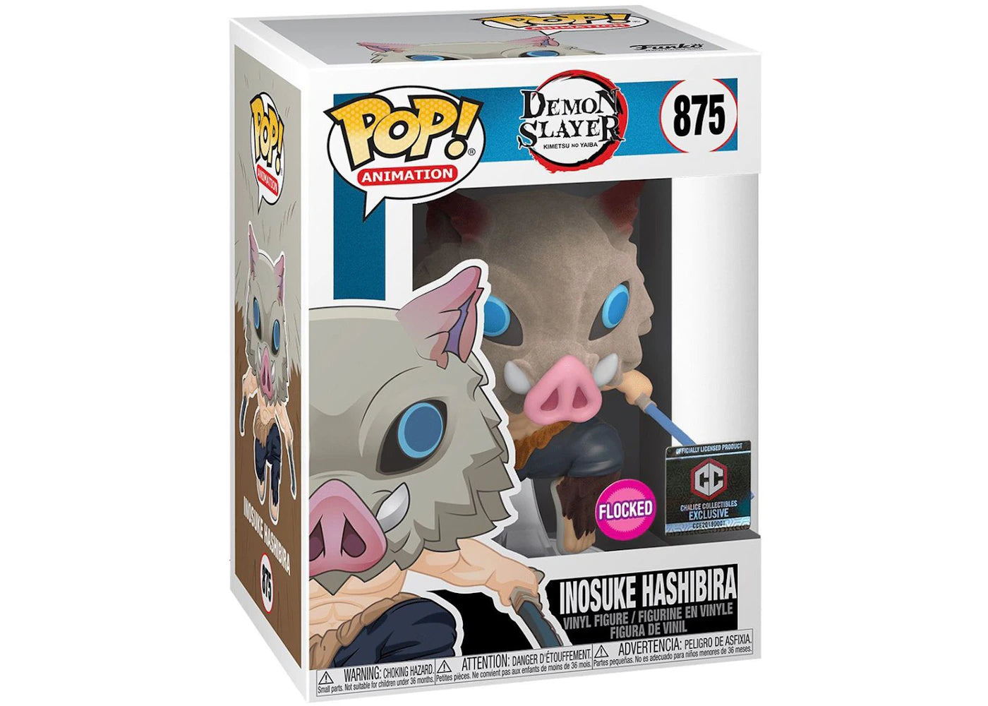 Funko Pop! Animation Demon Slayer Inosuke Hashibira (Flocked) CC Exclusive Figure #875