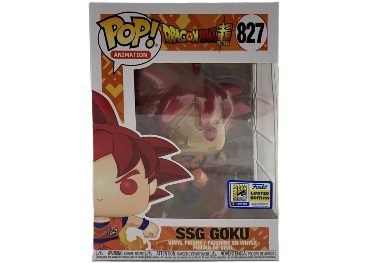 Funko Pop! Animation Dragon Ball Super SSG Goku SDCC Exclusive Figure #827