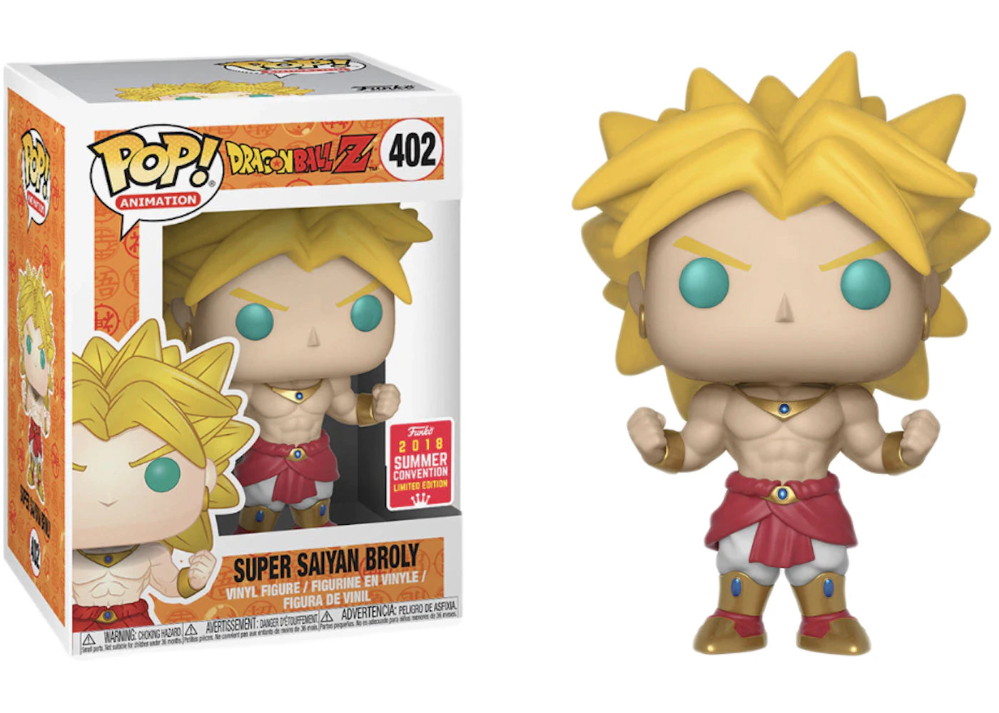 Funko Pop! Animation Dragon Ball Z Super Saiyan Broly 2018 Summer Convention Exclusive Figure #402